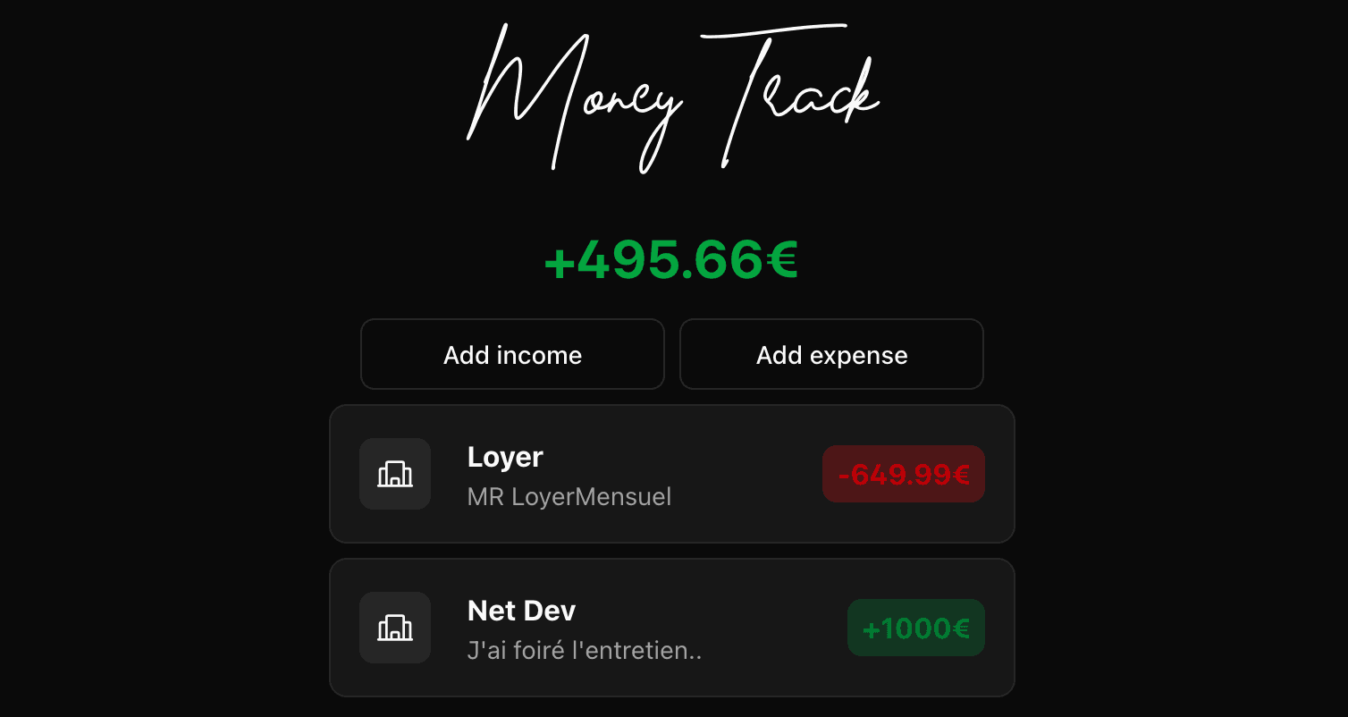 Money Track App