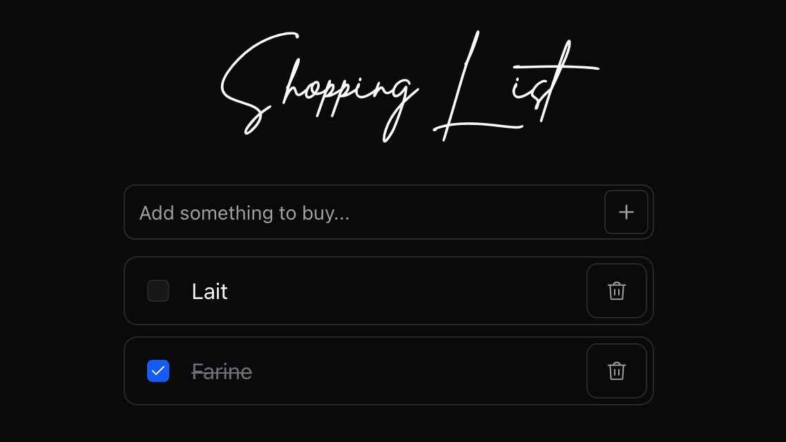 Shopping List